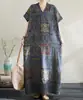 Vestido Largo Estampado de Cuello en V Estilo Bohemio Nuevo 2026, Cubre-traje Holgado Protector Solar, Vestido para Vacaciones en la Playa