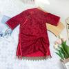 Vestido infantil Cheongsam primavera e outono vermelho festivo bebê manga longa outono estilo chinês meninas hanfu vestido tang aprimorado