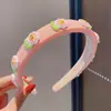 Diadema infantil fruta esponja flor pequeña lavado de cara maquillaje presión para el cabello no lastima la cabeza linda princesa niña accesorios para el cabello