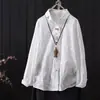 Otoño 2026 Estilo Japonés Bordado de Encaje Jacquard Manga Larga Camisa para Mujer Holgada Rejuvenecedora Dulce Botones Arriba