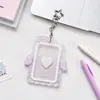 Portatarjetas Pequeño Original Alas de Ángel Color Crema Portatarjetas Duro Acrílico Tarjeta Pequeña de Ángel Tarjeta de Identificación Película para Tarjeta Portatarjetas