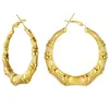 Pendientes de Hojalata Dorada con Diseño de Bambú Transfronterizos Europeos y Americanos para Mujer, Modernos y Únicos, Pendientes de Aro Dorados Audaces para Fiesta
