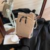 Bolsa pequena de lona japonesa para comércio exterior feminina 2025, nova bolsa casual simples de ombro transversal, bolsa de celular fashion de nicho