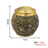Bote de té de latón "Cien Bendiciones", Recipiente de arroz de cobre, Bote de almacenamiento de té, Bote de almacenamiento con tapa de Dragón y Fénix, Decoración para sala de estar y oficina