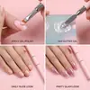 Pincel mezclador de pegamento para decoración de uñas de doble cabeza rosa, superventas transfronterizo, palillo mezclador de pegamento para decoración de uñas multifuncional, pincel para pegamento base, herramienta para decoración de uñas