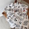 Traje para Niños 2025 Verano Niños y Niñas Camisa de Manga Corta de Ratón de Dibujos Animados Pantalones Cortos para Bebé Conjunto de Dos Piezas Casual Ropa para el Hogar