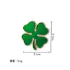 Broche de Trébol de Cuatro Hojas Irlandés Insignia de Esmalte de Aleación Pin de Trébol de la Suerte Accesorios para Ropa y Bolsas DIY