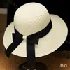 Sombrero para Mujer Verano Playa Viaje Ala Ancha Sombrero de Sol para Playa Protección Solar Sombrero de Paja Verano Casual Versátil Estilo Coreano Moderno