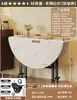 Mesa Plegable para Uso Doméstico, Mesa de Comedor Redonda para Apartamentos Pequeños, Mesa de Comedor Sencilla para Apartamentos de Alquiler, Mesa Redonda Grande Móvil