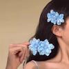 Pinza para el Cabello Estilo Keluli Flor Azul Fresca Pinza Lateral Pinza Atmosférica Temporada de Flores Accesorios para el Cabello de Viaje para Mujeres