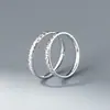 Anillo Redondo Brillante Estrellado de Hielo Exquisito Simple Moderno Elegante de Plata de Ley S925 Nalan R03640