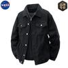 Chamarra de mezclilla NASA de marca compartida con lavado vintage, moda de primavera 2025, chamarra superior combinable para hombre