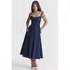 2024 Explosiones de Amazon Verano Comercio Exterior Temperamento de Oficina Color Sólido Moda Vestido de Tirantes de Gama Alta Vestido Mujer