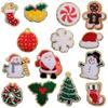 Jianxing en stock, toalla de chenilla bordada, Papá Noel, bordado por computadora, logotipo bordado, pegatinas de tela, decoración de ropa, parches adhesivos