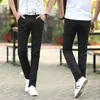Pantalones Sueltos de Estilo Coreano para Jóvenes de Cuatro Estaciones Transfronterizos, Pantalones Casuales Rectos Ajustados para Hombre, Pantalones Largos Elásticos de Cintura Media, Algodón de Moda