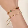 Amazon Transfronterizo Versátil Colorido Pulsera de Cadena de Margaritas Acero Inoxidable Ajustable Elegante Dulce Joyería