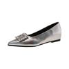 Zapatos de Salón de Punta Fina Estilo Francés con Hebilla Cuadrada de Pedrería y Boca Baja para Mujer, Modelo Nuevo Otoño 2026, Cómodos para el Trabajo Diario, Zapatos de Trabajo que Aumentan la Altura