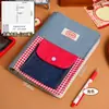 Manual de Tela Vaquera Retro de Color Contrastante, Libro de Hojas Sueltas A5, Página Interior en Blanco, Bloc de Notas para Sellos de Viaje y Check-In, Diario de Estudiante