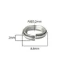 Anillo Abierto de Plata S925 con Rayas Desgastadas Anillo de Conexión Cerrable Accesorios DIY Material de Conexión para Pulsera de Cuentas Collar