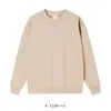 Sudadera de cuello redondo de seda de leche de 300 g, color liso, corte holgado, diseño minimalista, disponible para etiquetado privado, envío directo, patrones personalizados, bordado e impresión directa de logotipos.