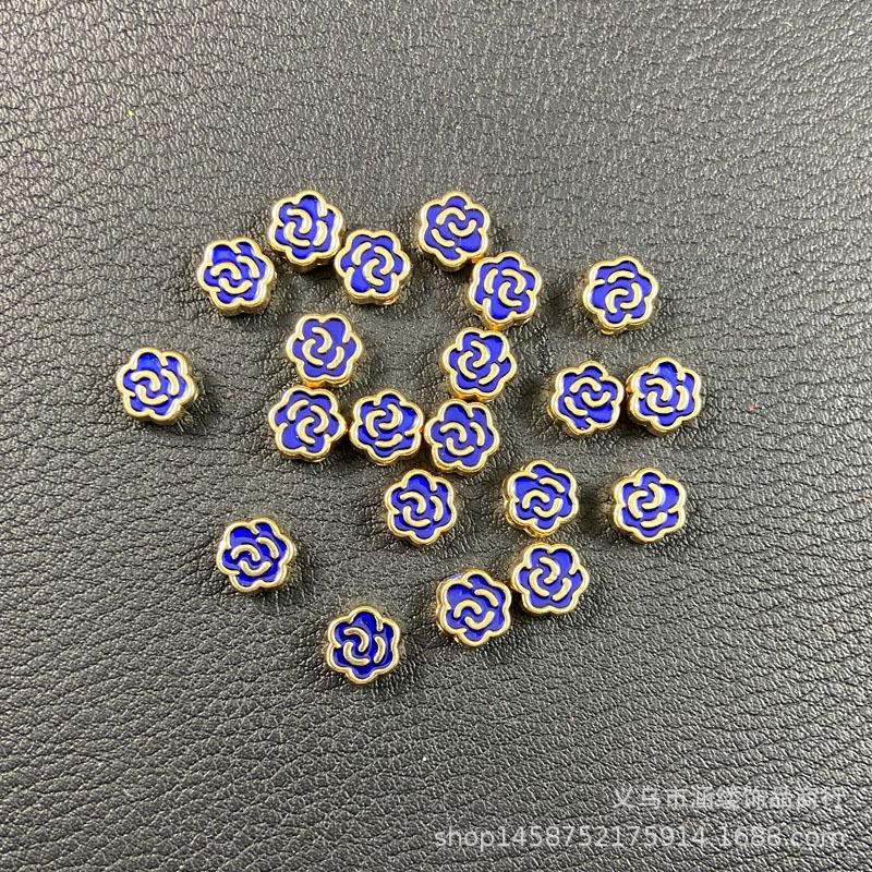 批发藏银滴油小花朵 五瓣梅穿孔配珠藏银灯笼珠 隔珠百搭饰品配