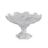 Plato de fruta de cristal ciclónico de lujo ligero de estilo europeo, mesa de centro creativa con pintura dorada transparente, plato de fruta seca de patas altas para sala de estar, cubo de fruta