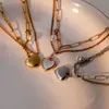 Tendência da Moda Europeia e Americana de 2024 Pulseira de Prata com Pérola Artificial Mãe de Pérola Design de Pulseira com Corrente Dupla Joias Casuais para Mulheres