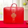 Bolsa de Almacenamiento para Edredón de Boda Matrimonio Bolsa de Empaque para Colcha de Algodón para Dote Bolsa Tote para Colcha Feliz de Tela Oxford Set Rojo de Cuatro Piezas