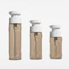 Botella Lavadora Marrón Transparente con Ondas de Agua 120/150/200ml Tipo Push Botella Recargable para Gel de Ducha Loción Corporal