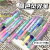 Pluma Resaltador Marcador Esencial para Resaltar Puntos Clave, Planificador Creativo para Estudiantes Marcador Resaltador de Doble Color con Punta Gruesa