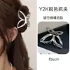 Presilha de Cabelo Metálica Doce e Cool em Formato de Laço para Penteados Meio Presos, Presilha Tubarão Tendência com Estilo Minimalista de Nicho