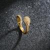 Anillo de oro con diseño de serpiente y arena con espíritu de apertura, estilo moderno, joyería sencilla de lujo, accesorios de nicho de alta gama de Yiwu, venta al por mayor
