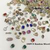 50 piezas/100 Piezas mixtas de aleación de dólar dorado y plateado joyería joyería de diamante uña Diamante Perla hecho a mano diy