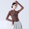 Traje de Dança Clássica com Caimento Justo e Design Elegante, Apresentando Mangas de Gaze, Roupa Étnica de Dança Estilo Chinês, Roupa de Prática de Dança para Mulheres