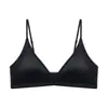 Ropa interior lisa sin costuras transparente Malla de Lujo Costura Triángulo Copa Triángulo Reunión Pecho Pequeño Aro Sin Aros Sujetador Ajustable 32