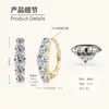 Comercio Exterior Al por Mayor Pendientes Personalizados para Hombre y Mujer Plata de Ley S925 Color D Pendientes de Moissanita Diseño Geométrico Estilo Elegante y Sencillo