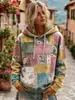 Otoño e Invierno 2025 Estación Independiente de Amazon Transfronteriza Nuevas Blusas Sudaderas con Capucha Estampadas de Manga Larga con Cordones para Mujer Europeas y Americanas