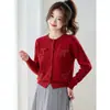Cardigan de Tricô com Laço Estilo Pequeno Chanel Feminino Outono 2026 Novo Estilo Emagrecedor Versátil Jaqueta Curta Top com Toque de Luxo
