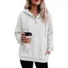 Roupas femininas de comércio exterior europeu e americano transfronteiriço, moletom casual de manga longa com bolso e cordão de cor sólida, novidade outono e inverno da Amazon
