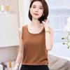 Camisola de Seda Sintética para Mulheres, Novo Top Slim-Fit Verão 2026, Roupa Formal Profissional, Camisa de Camada Interna para Cobrir os Seios Laterais