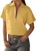 Amazon 2026 Sitio Independiente Transfronterizo de Comercio Exterior Europeo y Americano Camisa Casual de Moda con Cremallera de Manga Corta para Mujer