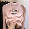 Nova camada de base térmica da moda e tendência outono/inverno para crianças, gola alta meia-manga para meninas, top quente e casual para crianças mais velhas