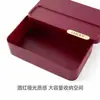 Caja de Almacenamiento para Snacks Color Borgoña con Tapa, Mesa de Centro para el Hogar, Caja Festiva a Prueba de Polvo para Frutos Secos, Caja Organizadora de Joyas para Tocador