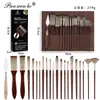 Set de Pinceles de Lienzo de Gama Alta Transfronterizo, Serie Completa de 24 Piezas de Pinceles para Lienzo, Pinceles de Pintura de Madera y Nylon, Pinceles de Pintura