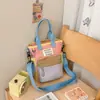 Nueva Bolsa Cruzada de Hombro Única Deportiva para Viajes Infantiles Ligera Portátil de Colorido Bloqueo Tendencia Estilo Coreano Diseño para Exteriores