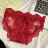 Ventas Directas de Fábrica Superventas Transfronterizos Calzones de Encaje Fino para Mujer Sexy Lazo en la Entrepierna Adolescente de Tiro Bajo Triángulo