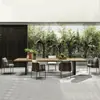 Mesas e Cadeiras de Exterior, Móveis de Rattan para Pátio, Jardim ao Ar Livre, Cadeiras de Rattan para Exterior, Proteção Solar para Lazer, Varanda à Prova d'Água, Conjunto de Mesa de Jantar em Teca
