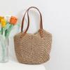 Bolso Popular de Paja Tejida para Internet para Mujer 2025 Nuevo Vacaciones Marinas Playa Bolso Tejido de Gran Capacidad Trabajo Hombro Tote