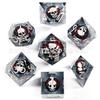 Nuevo set de dados de resina puntiagudos de calavera de gran venta del fabricante, dados afilados, dados poliédricos, dados para juegos de rol DND