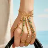Mili Pulseira de Corrente para Dedo Quadrada Dopamina Zircônia Aço Inoxidável Empilhável Transfronteiriça Personalizada Joia Feminina Simples de Luxo Leve